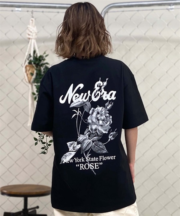 【マトメガイ対象】NEW ERA ニューエラ State Flowers レディース 半袖 Tシャツ オーバーサイズ バックプリント バラ 14121880