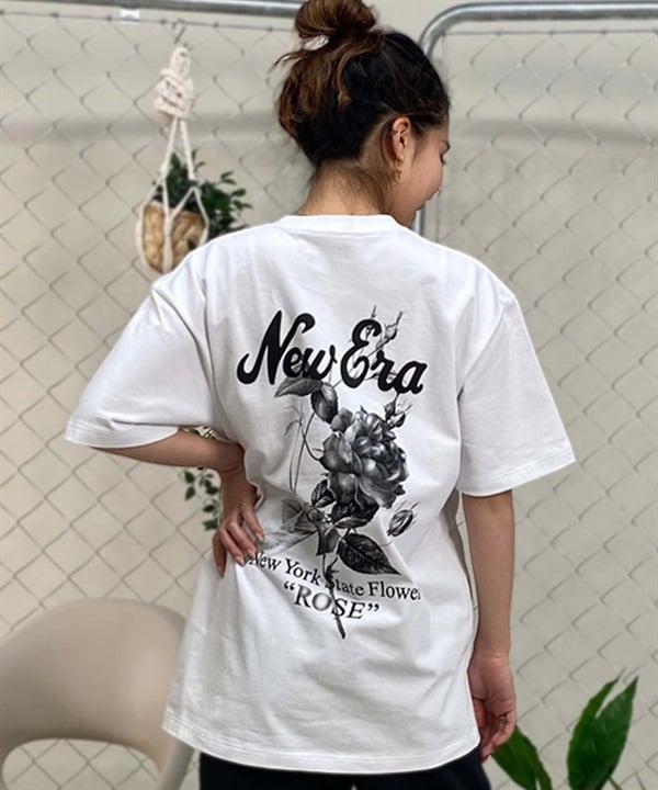 【マトメガイ対象】NEW ERA ニューエラ State Flowers レディース 半袖 Tシャツ オーバーサイズ バックプリント バラ 14121879