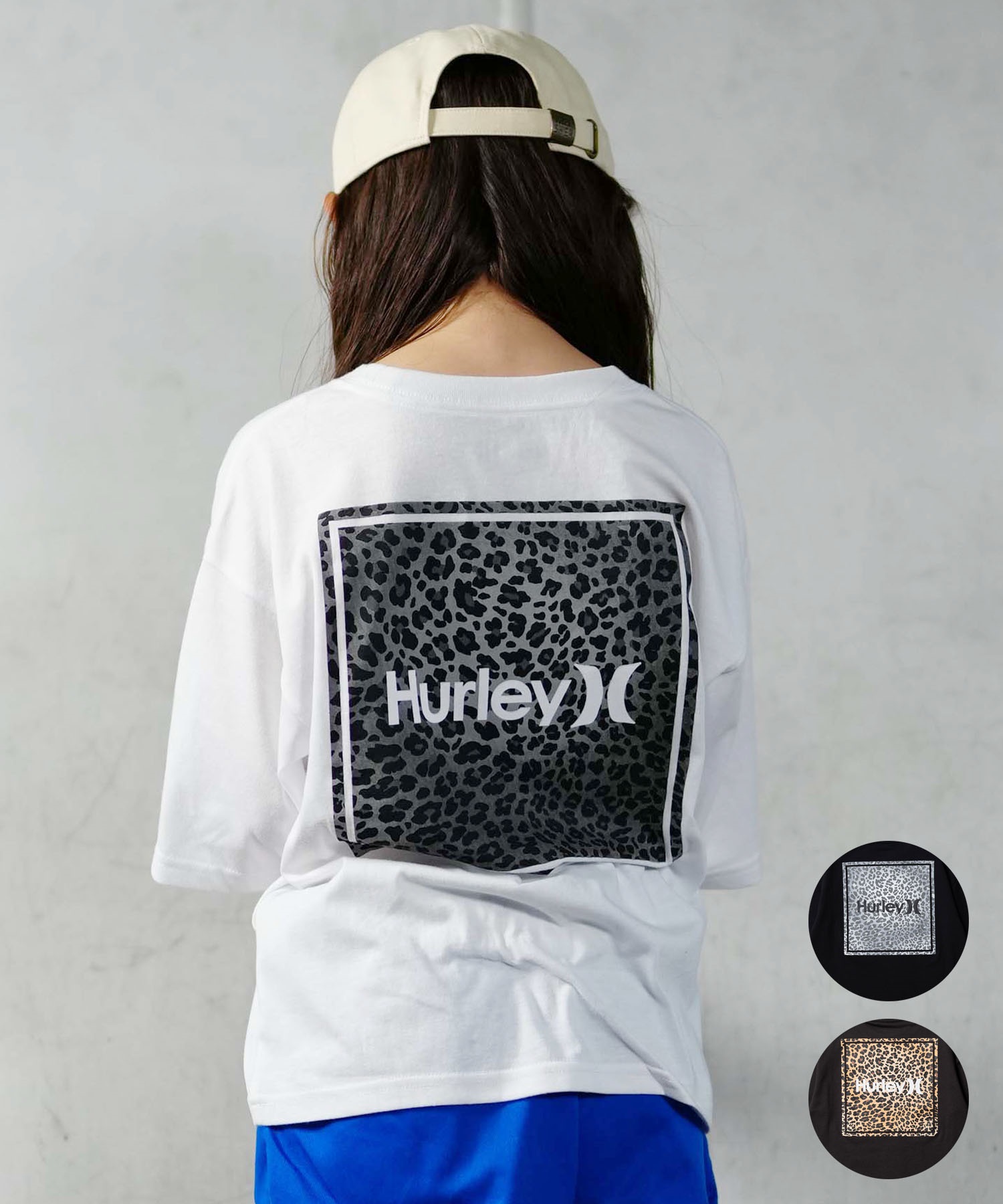 Hurley ハーレー BOYS OVERSIZE LEOPAD SQUARE SHORT SLEEVE TEE  キッズ 半袖 Tシャツ BSS2431003(WHT-130cm)