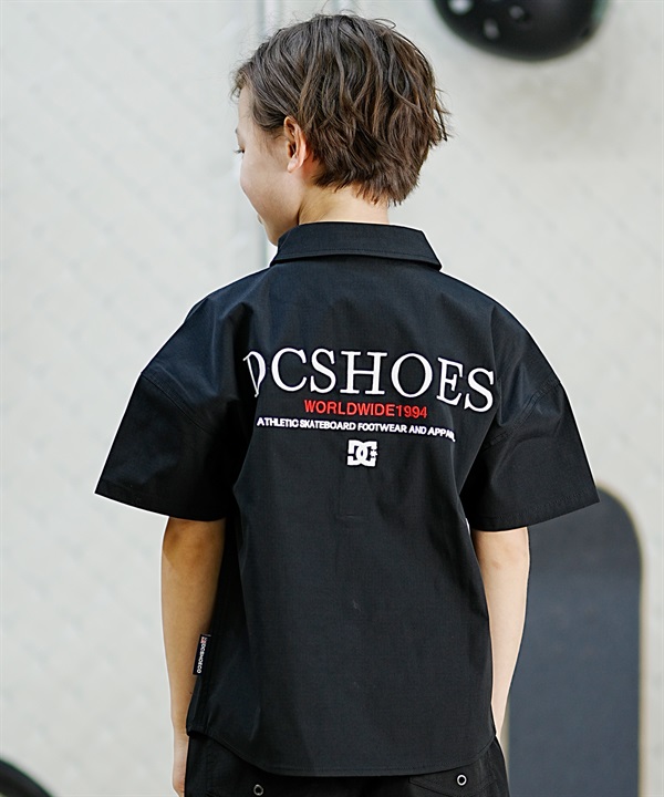 DC ディーシー キッズ シャツ 半袖 バックロゴ スケートボード 親子コーデ 公園 ワイドフィット YSH242501