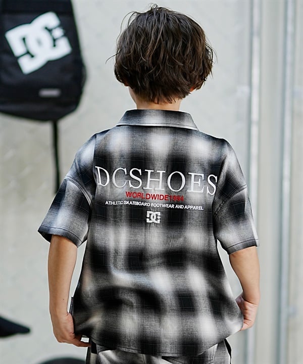 DC ディーシー キッズ シャツ 半袖 バックロゴ スケートボード 親子コーデ 公園 ワイドフィット YSH242501
