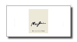 s-s-MARGIN_logo - SHOP NEWS | ムラサキスポーツオンラインストア 通販 Minimalist white page with a central beige card showing a black cursive signature and small text.