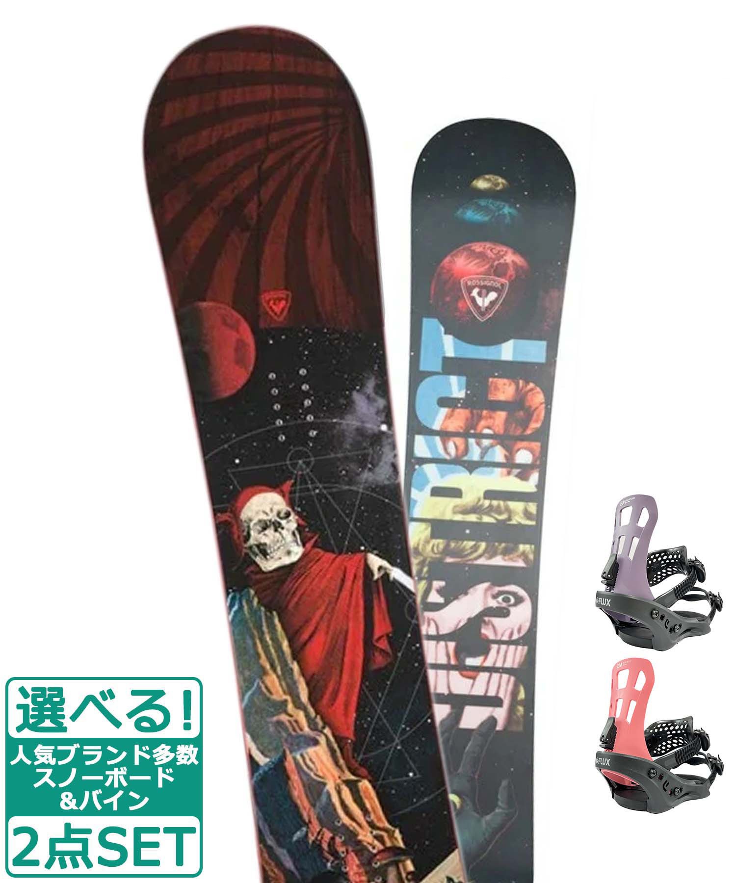 ☆スノーボード＋バインディング 2点セット ROSSIGNOL ロシニョール DISTRICT COLOR FLUX フラックス EM-WMNS 23-24モデル ムラサキスポーツ(161Wcm-PINK-XS)