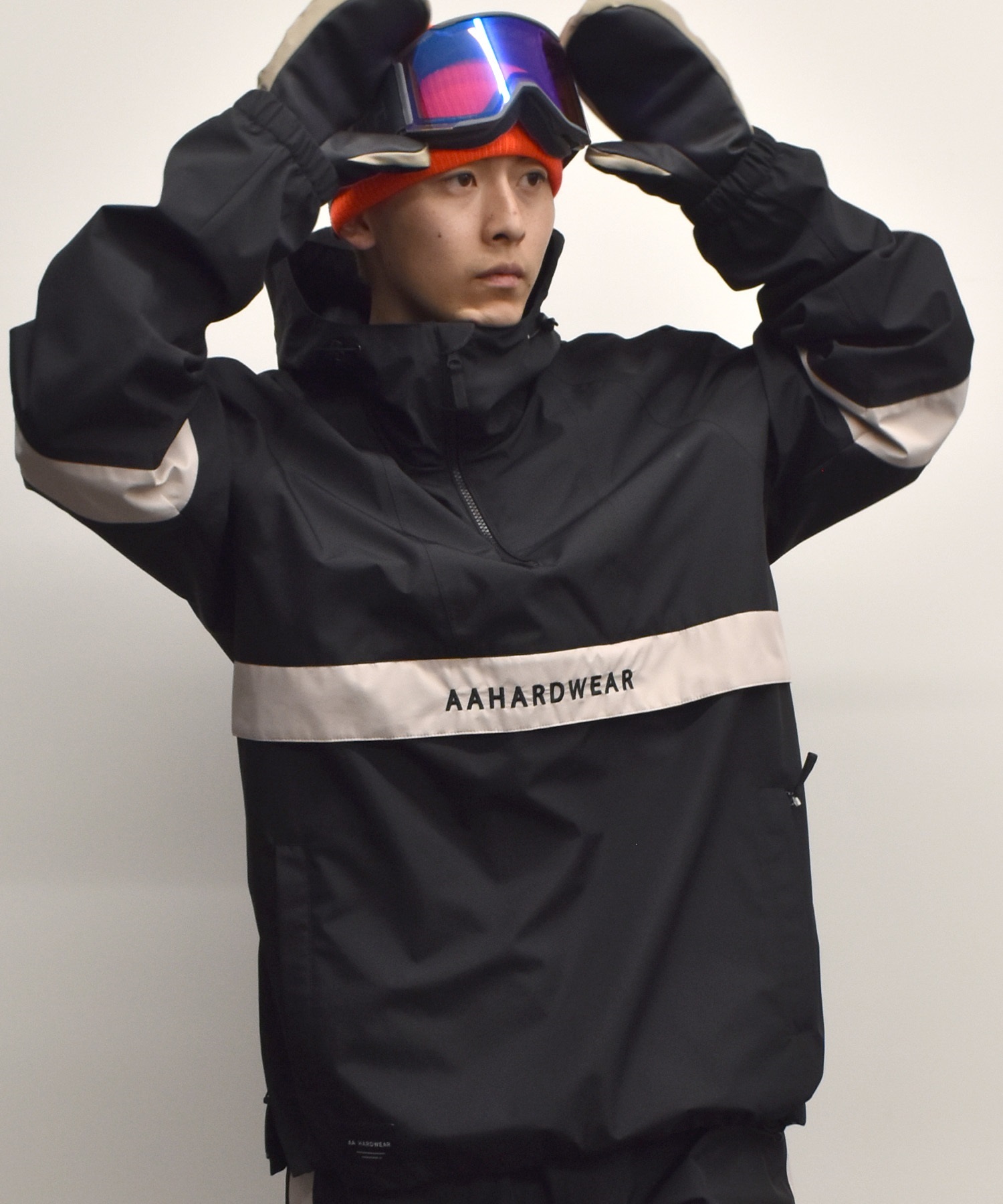 AA HARDWEAR ダブルエー ハードウェア スノーボード ウェア ジャケット  TEAM ANORAK JACKET 72124306 24-25モデル LL E9(BLACK-S)