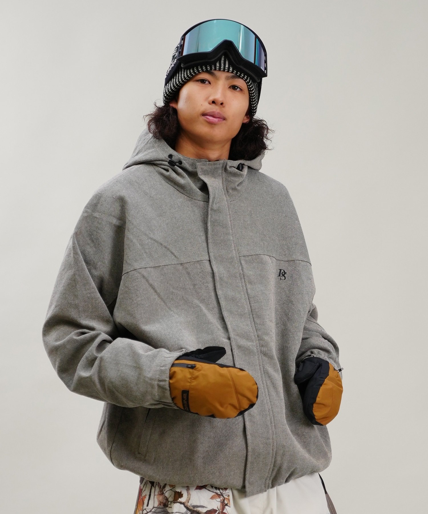 BSRABBIT ビーエスラビット スノーボード ウェア ジャケット ユニセックス DSXBS HERRINGBONE HOODED JACKET 24-25モデル(BR-M)