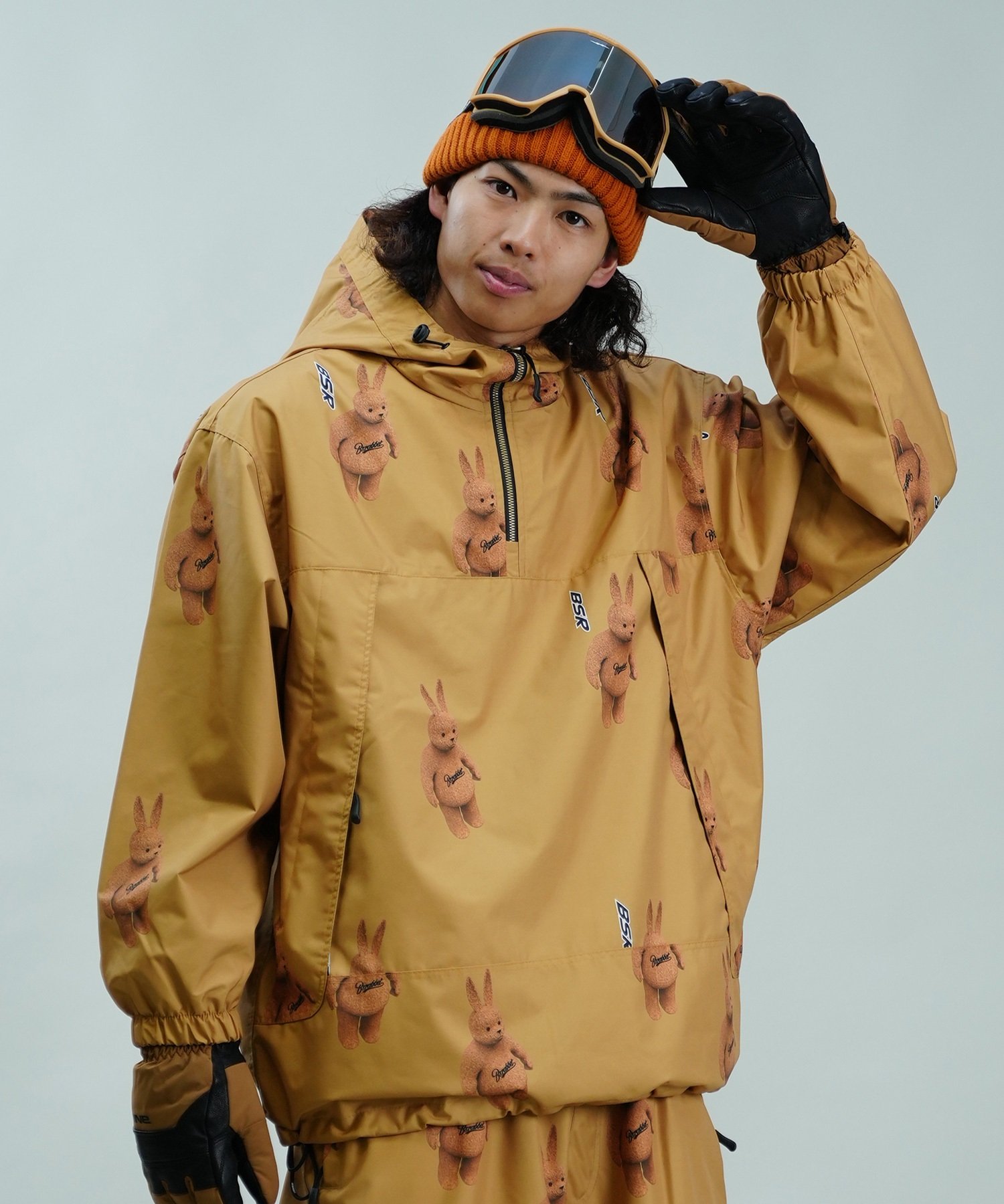 BSRABBIT ビーエスラビット スノーボード ウェア ジャケット ユニセックス 3D BEARRABBIT HOODED ANORAK JACKET  24-25モデル スノーボードジャケット｜ムラサキスポーツオンラインストア 通販