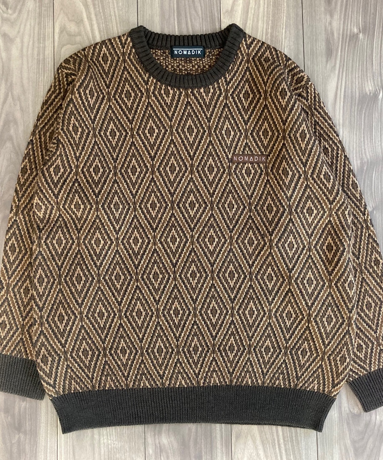 NOMADIK ノマディック スノーボード ウェア インナー セーター ニット ユニセックス RHOMBUS SWEATER 72323501 23-24モデル(BROWN-M)