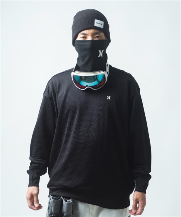 0643-HURLEY ハーレー スノーボード ウェア インナー ユニセックス WAFFLE LOOSE CREW ムラサキスポーツ 24-25モデル LL H1