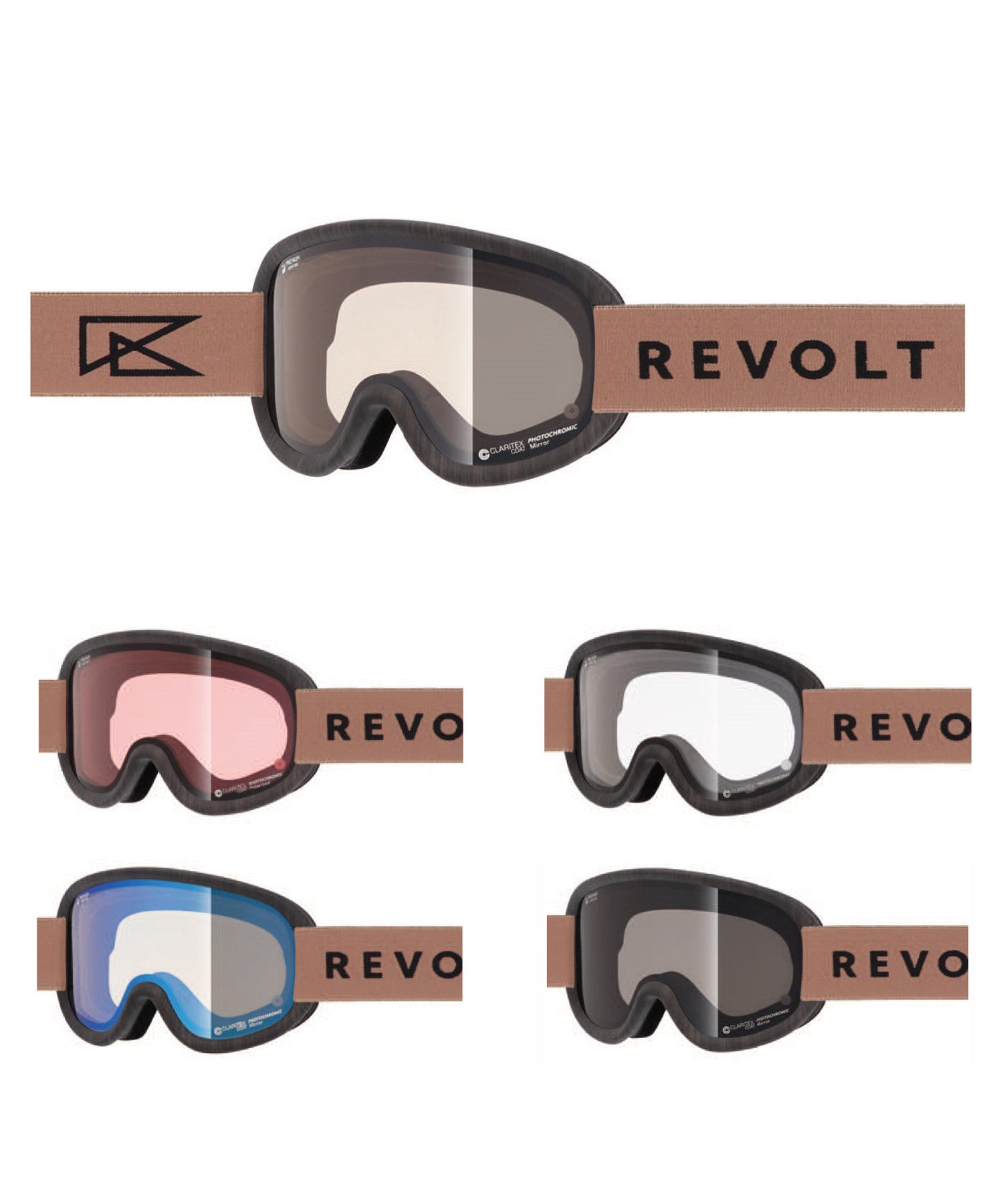 REVOLT リボルト スノーボード ゴーグル ユニセックス 調光レンズ 平面レンズ SUPER LIGHT FRAME R25MBW ムラサキスポーツ 24-25モデル LL J17(BGP-ONESIZE)