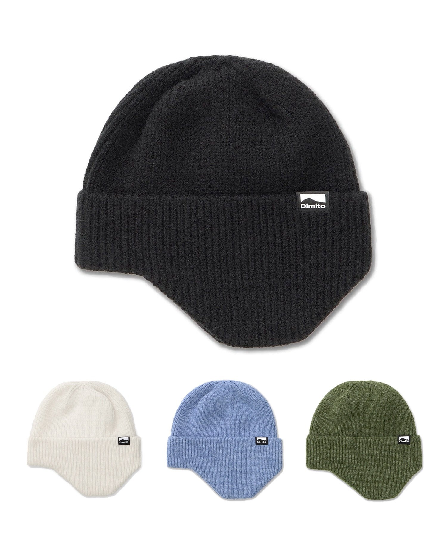 DIMITO ディミト スノーボード ビーニー ユニセックス DMT EAR BEANIE ムラサキスポーツ 24-25モデル LL J3(IVORY-ONESIZE)