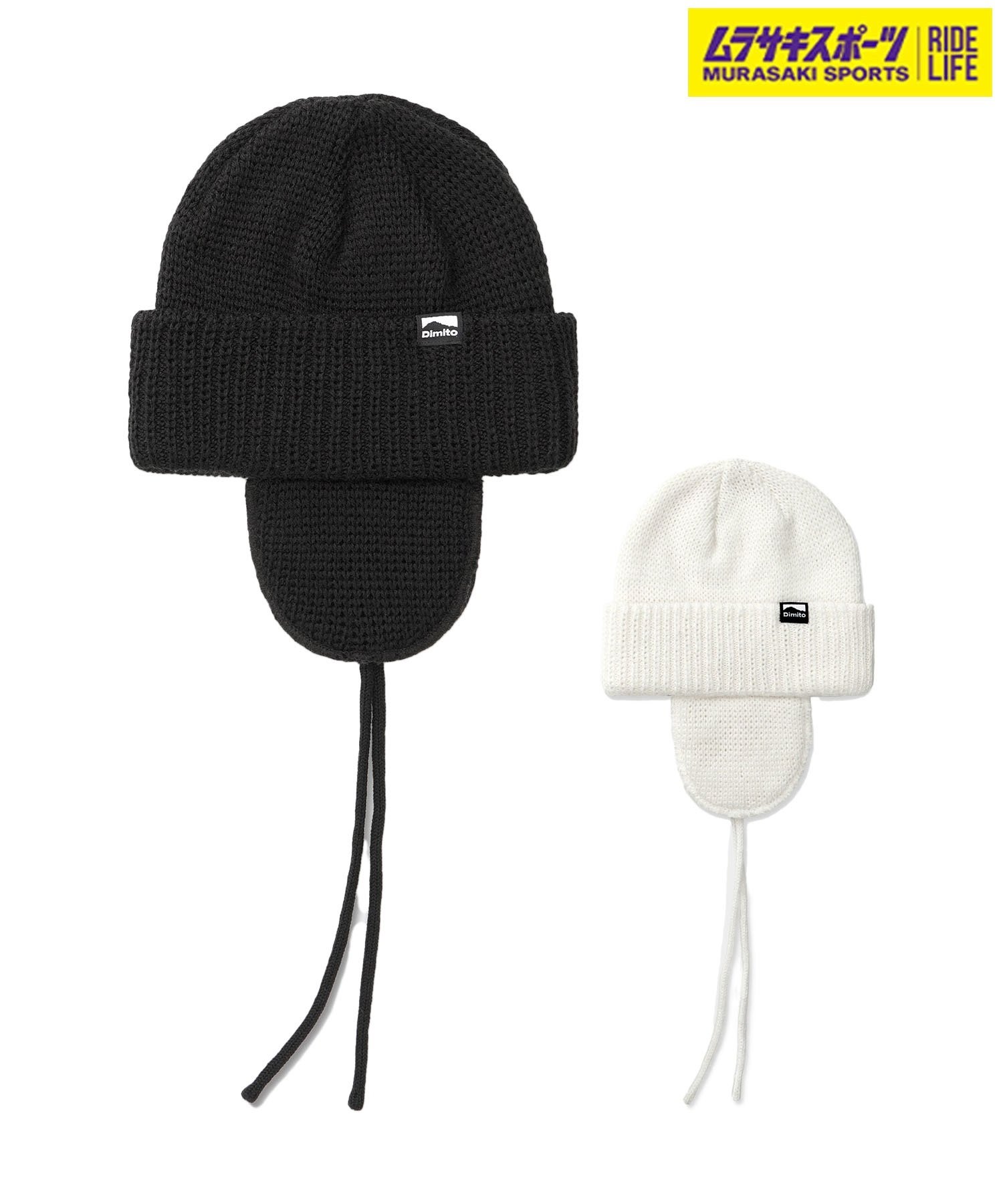 DIMITO ディミト スノーボード ビーニー ユニセックス 24 EAR FLAP BEANIE ムラサキスポーツ 24-25モデル LL J3(WHITE-ONESIZE)