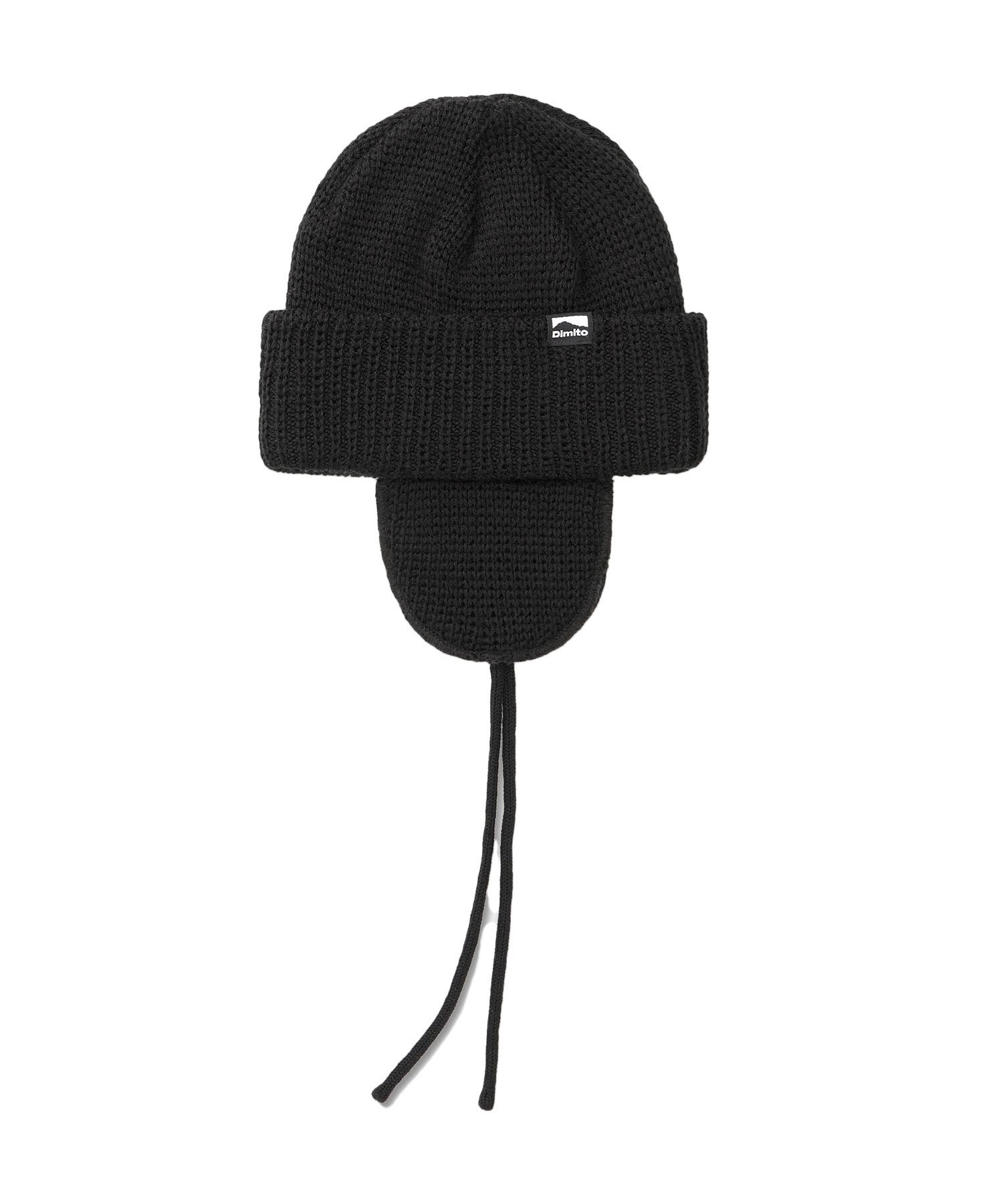 DIMITO ディミト スノーボード ビーニー ユニセックス 24 EAR FLAP BEANIE ムラサキスポーツ 24-25モデル LL J3(BLACK-ONESIZE)