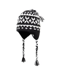 DIMITO ディミト スノーボード ビーニー ユニセックス CROCHET EAR FLAP BEANIE ムラサキスポーツ 24-25モデル LL J3(BLACK-ONESIZE)