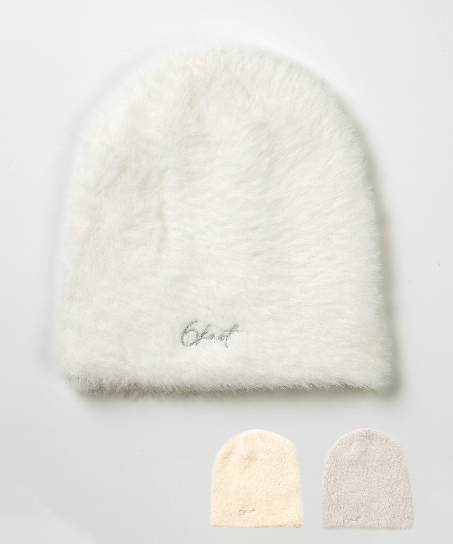 6KNOT シックスノット スノーボード ビーニー レディース ニット帽 SHAGGY BEANIE ムラサキスポーツ 24-25モデル LX J24(WHITE-ONESIZE)