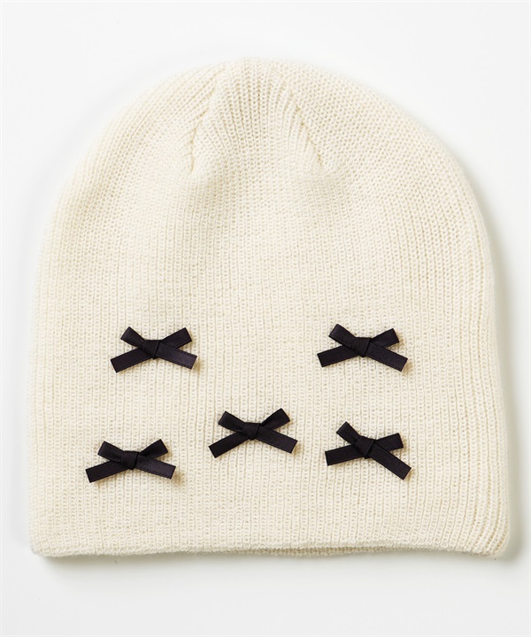 6KNOT シックスノット スノーボード ビーニー レディース ニット帽 MINI BOW BEANIE ムラサキスポーツ 24-25モデル LX J24