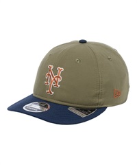 NEW ERA ニューエラ RC 9FIFTY Curved Visor Vintage Nylon ニューヨーク・メッツ オリーブ ネイビーバイザー キャップ 帽子 14109447(KHNV-F)