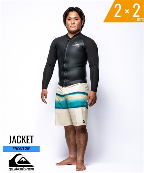 QUIKSILVER クイックシルバー FZ EDAY SS GSKIN 2mm QWT231713 メンズ ウェットスーツ ロングスリーブジャケット ムラサキスポーツ KK D13(BK-M)