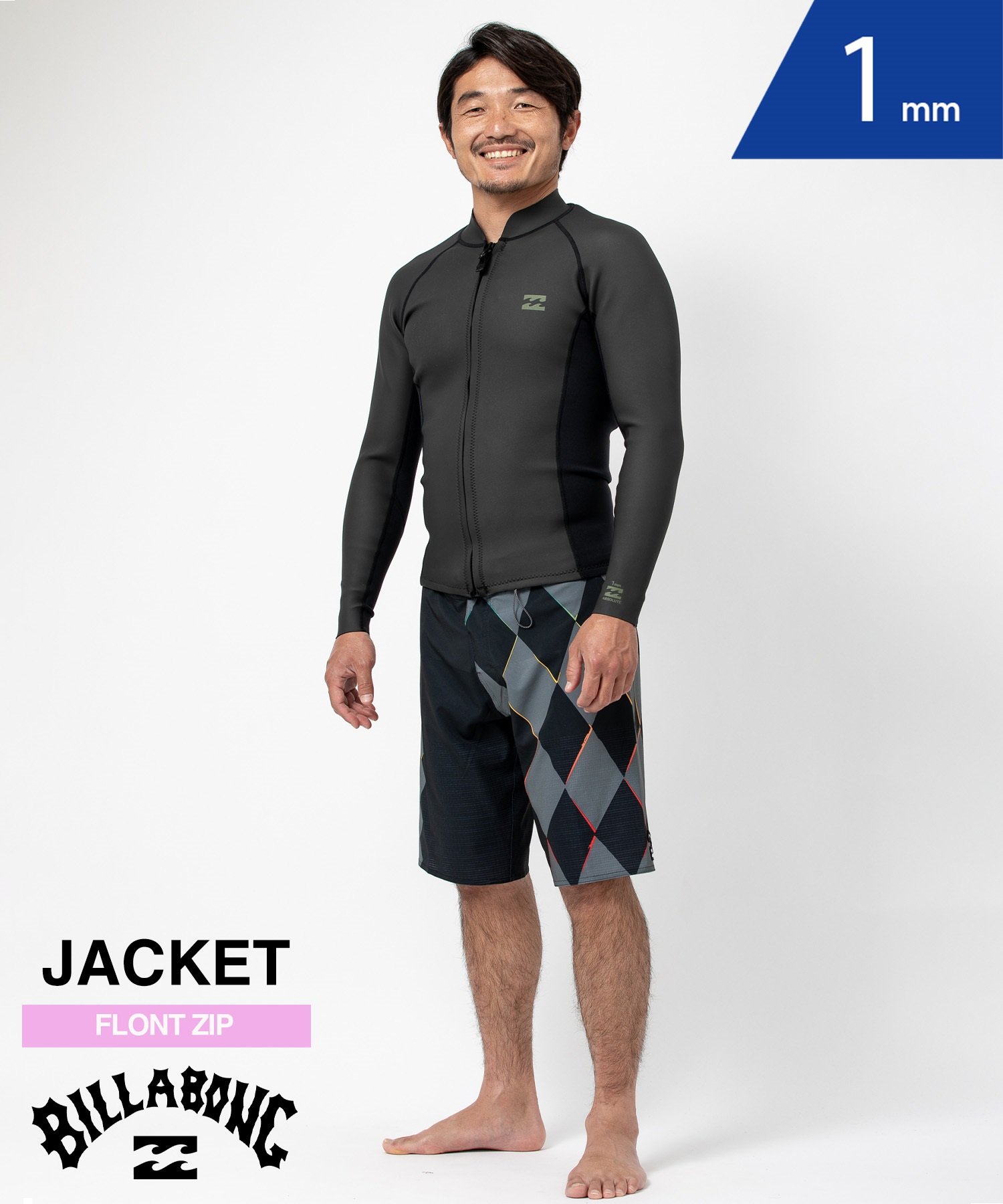 BILLABONG ビラボン LJK FZ ABSOLUTE OG 1X1ｍｍ BE011-884 メンズ ウェットスーツ ジャケット ムラサキスポーツ(BLK-M)