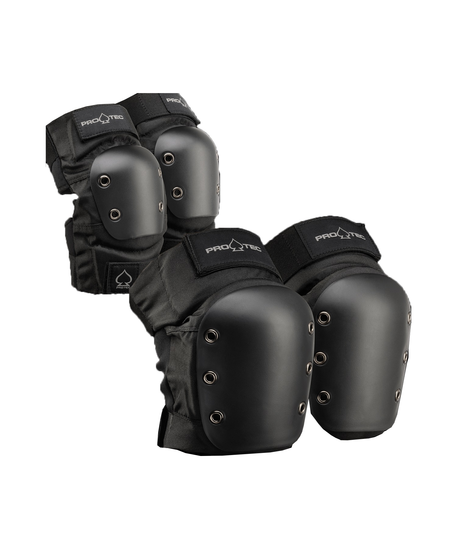 スケートボード プロテクター PROTEC プロテック KNEE ELBOW PAD SET OPEN BACK KK I7(BLACK-S)