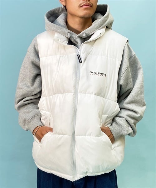 DC/ディーシー 23 PADDED VEST23 パデッド ベスト オーバーサイズ ワンポイント 撥水 ストレッチ DJK234054(WHT-M)