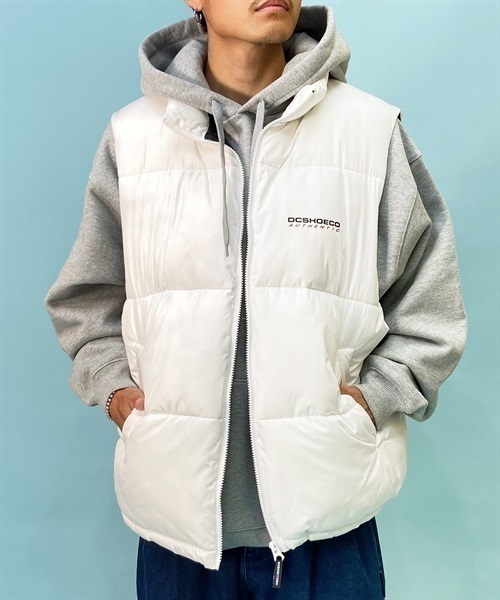 DC/ディーシー 23 PADDED VEST23 パデッド ベスト オーバーサイズ ワンポイント 撥水 ストレッチ DJK234054(WHT-M)