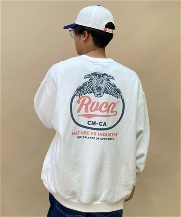 RVCA/ルーカ トレーナー 裏起毛 スウェット クルーネック バックプリント ロゴ BD042-152