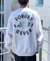 FORGET NEVER/フォーゲットネバー ヘビーウェイト 裏起毛 メンズ トレーナー クルーネックスウェット バックロゴ 234OO1TR090FN ムラサキスポーツ別注(BLK-M)