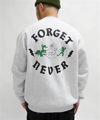 FORGET NEVER/フォーゲットネバー ヘビーウェイト 裏起毛 メンズ トレーナー クルーネックスウェット バックロゴ 234OO1TR090FN ムラサキスポーツ別注(WHT-M)