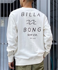 BILLABONG/ビラボン メンズ トレーナー クルーネック スウェット バッグロゴ 刺繍 裏毛 BE011-001(CRM-M)