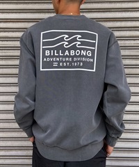 BILLABONG ビラボン メンズ トレーナー クルーネック スウェット ヴィンテージ風 バックプリント 薄手 サイドポケット BE011-002(ASP-M)