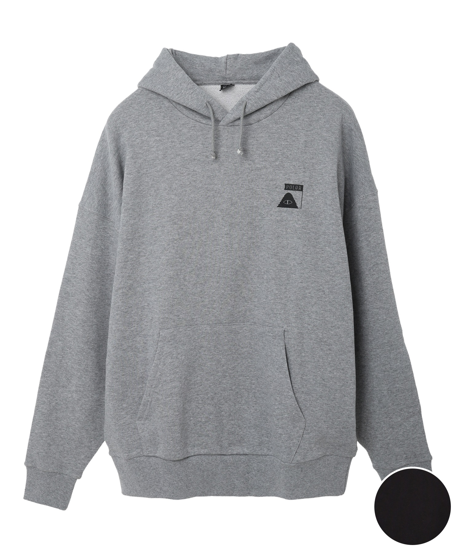 POLER ポーラー LOGO SUMMIT HOOD 233MCV0058 メンズ パーカー(GRAY-M)