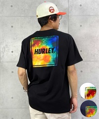 Hurley ハーレー MSS2200053 メンズ 半袖 Tシャツ ルーズシルエット スクエアロゴ バックプリントTシャツ ムラサキスポーツ限定(BLK-L)