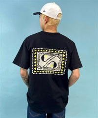 QUIKSILVER クイックシルバー QST222013 メンズ 半袖 Tシャツ ネオンカラー ルーズシルエット スクエアロゴ バックプリント