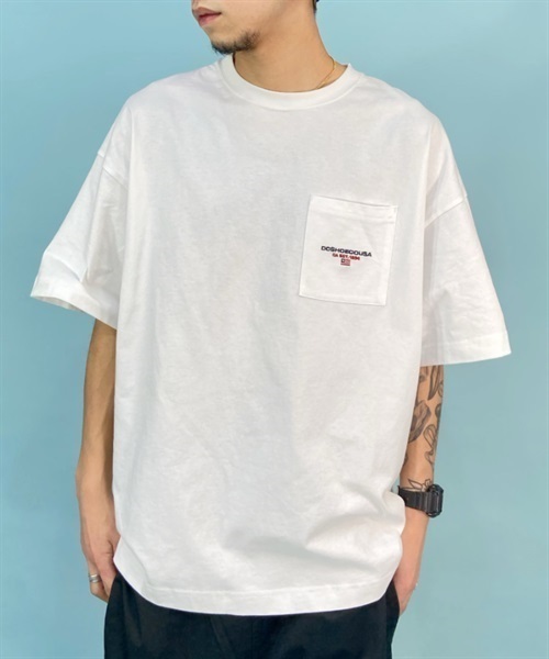 DC ディーシー 23 POCKET SS ポケット DST231042 メンズ 半袖 Tシャツ KX1 B20(WHT-M)