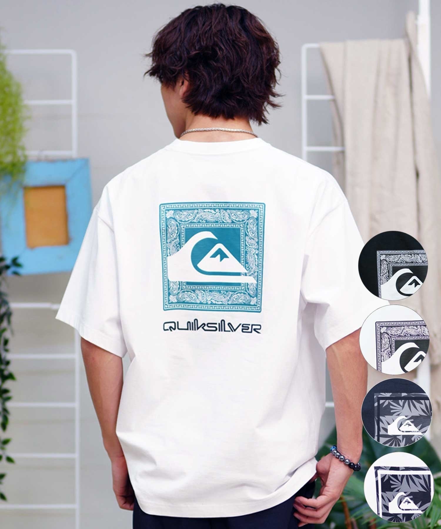 【クーポン対象】QUIKSILVER クイックシルバー QST241624M メンズ Tシャツ 半袖 ルーズフィット ムラサキスポーツ限定(WHT2-M)