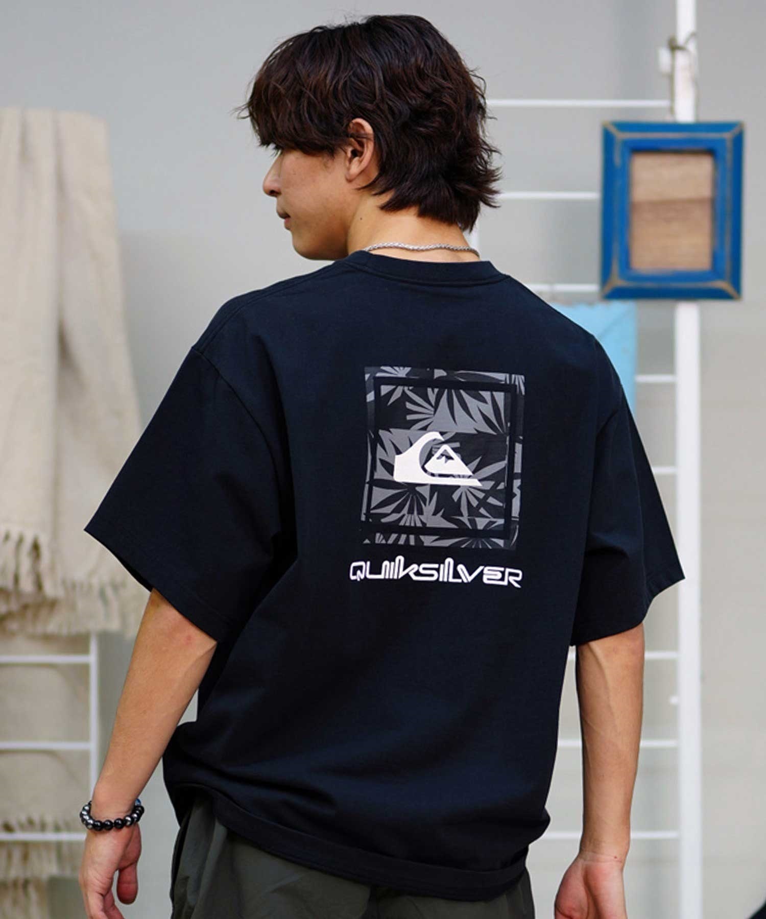 【クーポン対象】QUIKSILVER クイックシルバー QST241624M メンズ Tシャツ 半袖 ルーズフィット ムラサキスポーツ限定(BLK2-M)