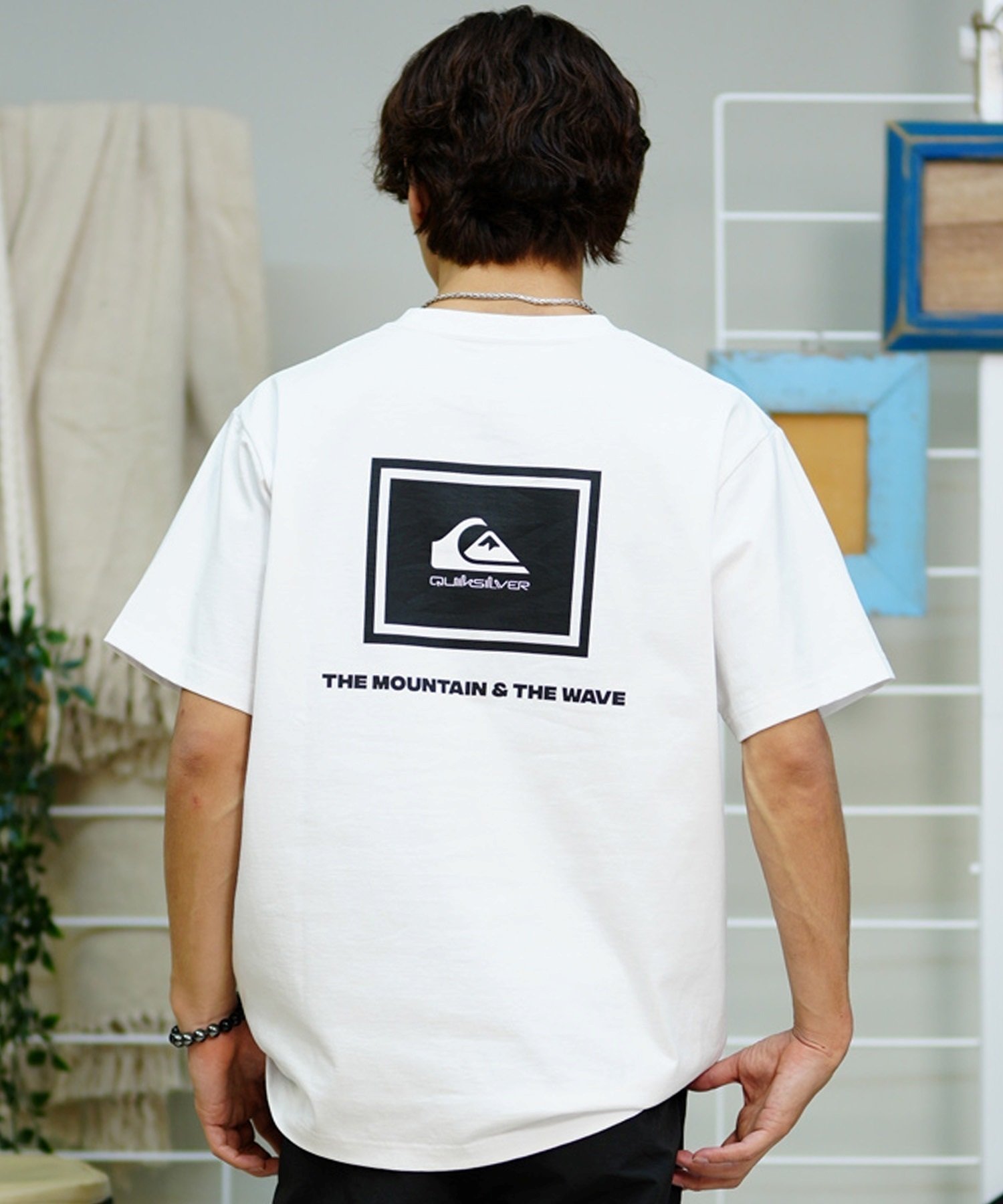 【ムラサキスポーツ限定】 QUIKSILVER クイックシルバー メンズ 半袖 Tシャツ ボックスロゴ バックプリント QST241625M(WHT-M)