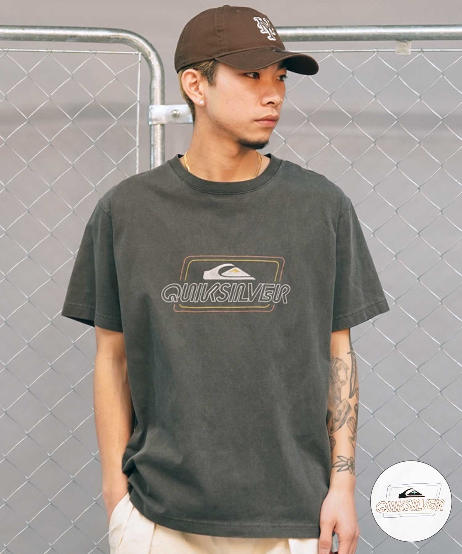 【クーポン対象】QUIKSILVER クイックシルバー QST241008 メンズ 半袖 Tシャツ ST クルーネック(CHC-M)