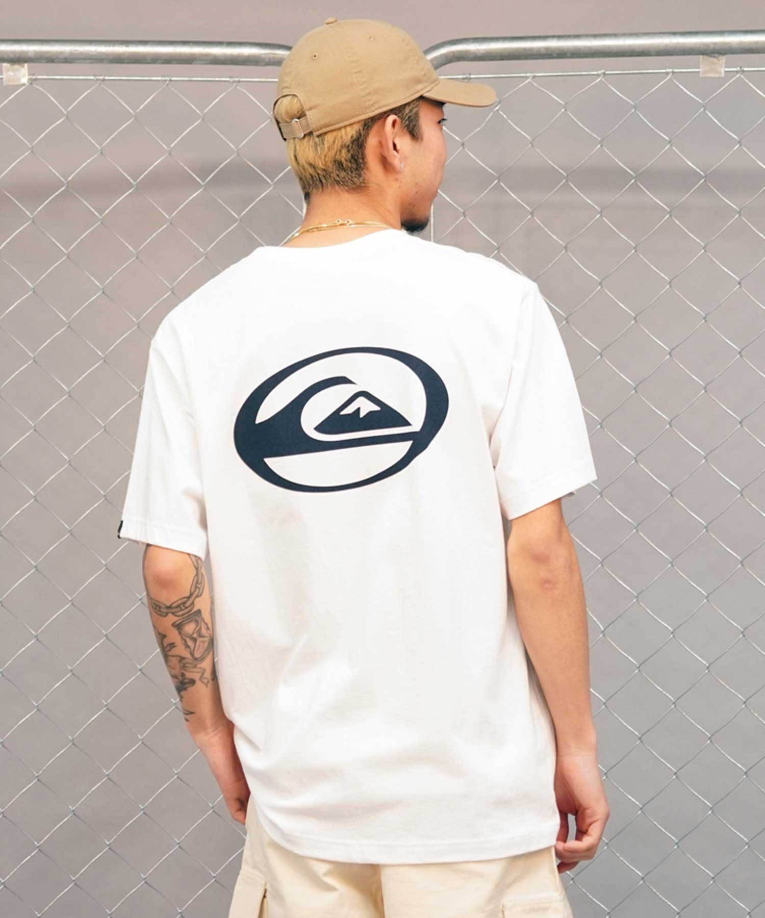 QUIKSILVER クイックシルバー QST241012 メンズ 半袖 Tシャツ ST サターンロゴ ST バックプリント(WHT-M)