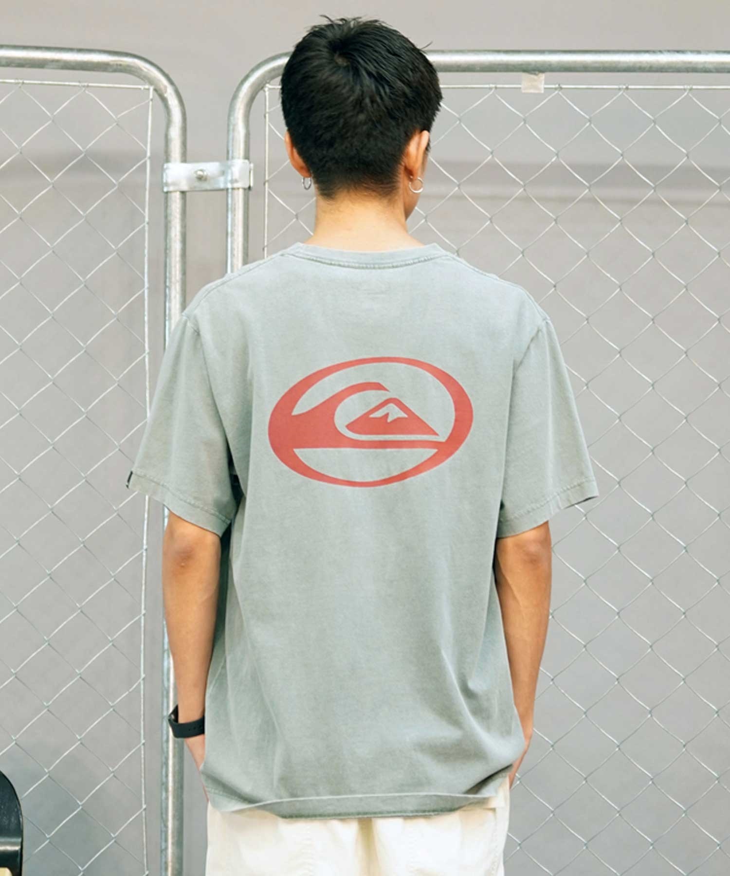 QUIKSILVER クイックシルバー QST241012 メンズ 半袖 Tシャツ ST サターンロゴ ST バックプリント(GRN-M)