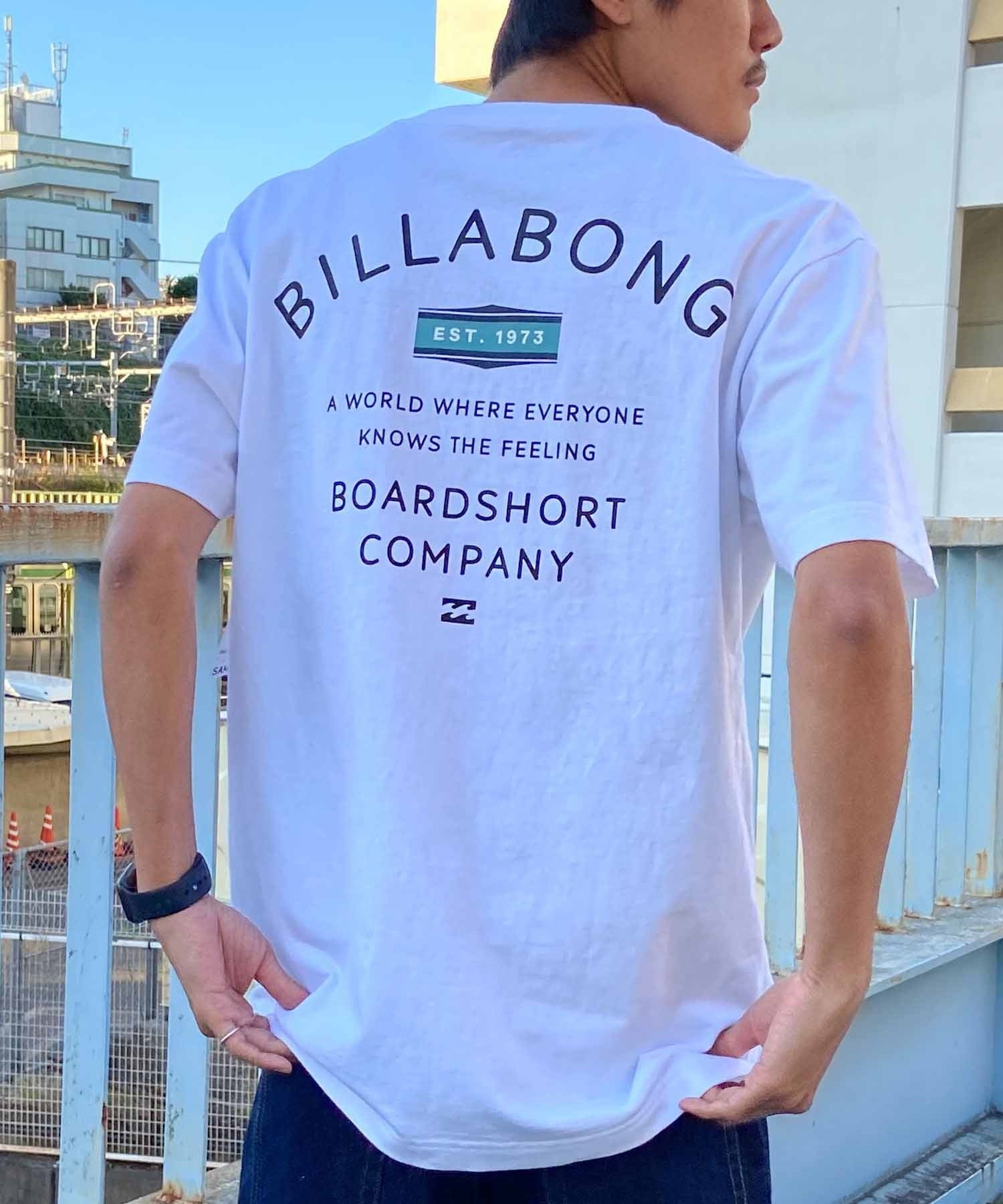【クーポン対象】BILLABONG ビラボン PEAK Tシャツ 半袖 メンズ バックプリント クルーネック BE011-205(WHT-S)