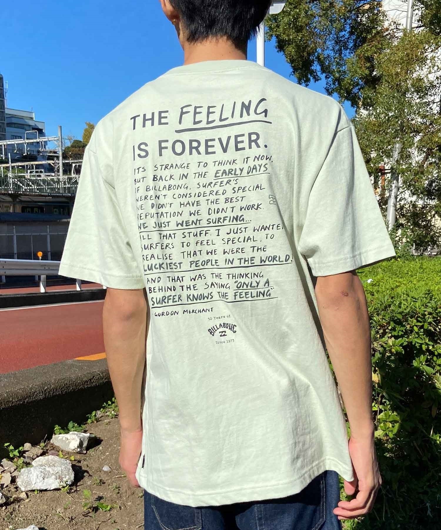 【クーポン対象】BILLABONG ビラボン FEELING IS FOREVER メンズ Tシャツ 半袖 バックプリント BE011-210(SAG-M)