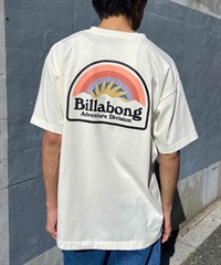 【クーポン対象】BILLABONG ビラボン SUN UP メンズ Tシャツ 半袖 バックプリント 速乾 UVケア BE011-219(CRM-M)