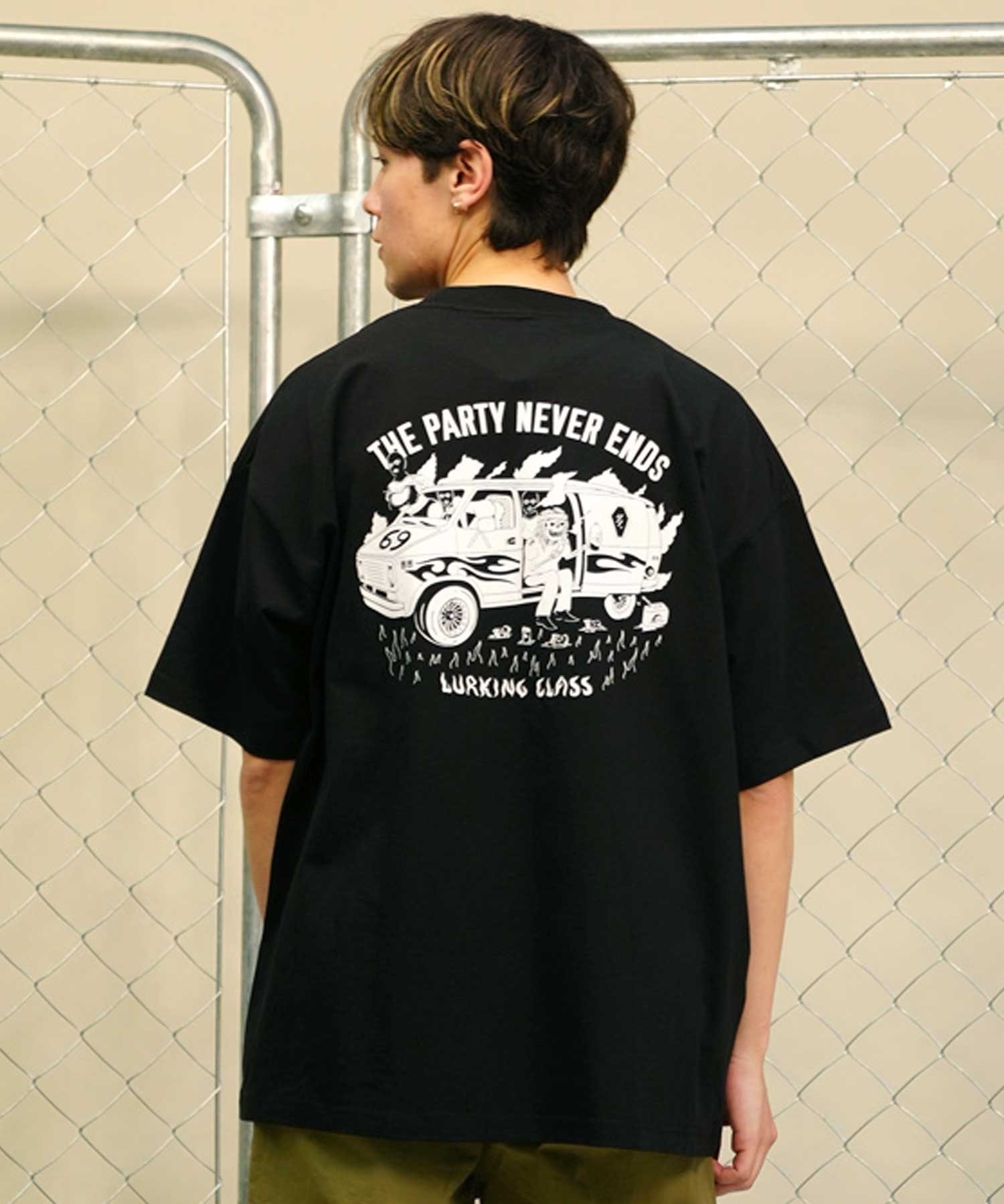 LURKING CLASS ラーキングクラス ST24STM12 メンズ 半袖 Tシャツ バックプリント オーバーサイズ(BLACK-M)