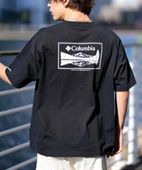 【ムラサキスポーツ限定】columbia コロンビア メンズ オーバーサイズ Tシャツ 半袖 UVケア バックプリント PM0941(010-M)