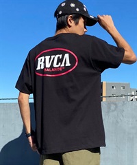 【クーポン対象】RVCA ルーカ メンズ 半袖 Tシャツ バックプリント コットン クルーネック BE041-233(BLK-S)