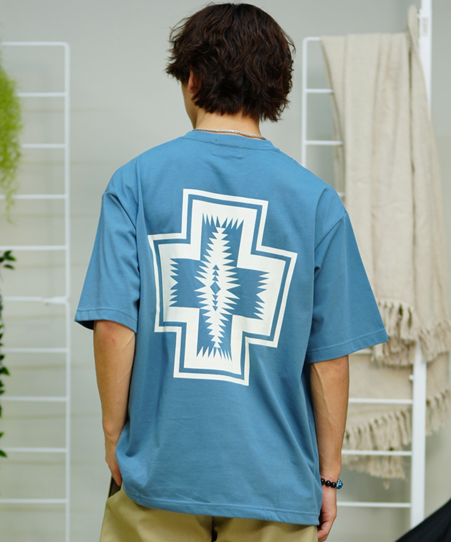 PENDLETON ペンドルトン メンズ Tシャツ 半袖 バックプリント ネイティブ柄 ハーディング柄 DESI 4275-6207(61BL-M)