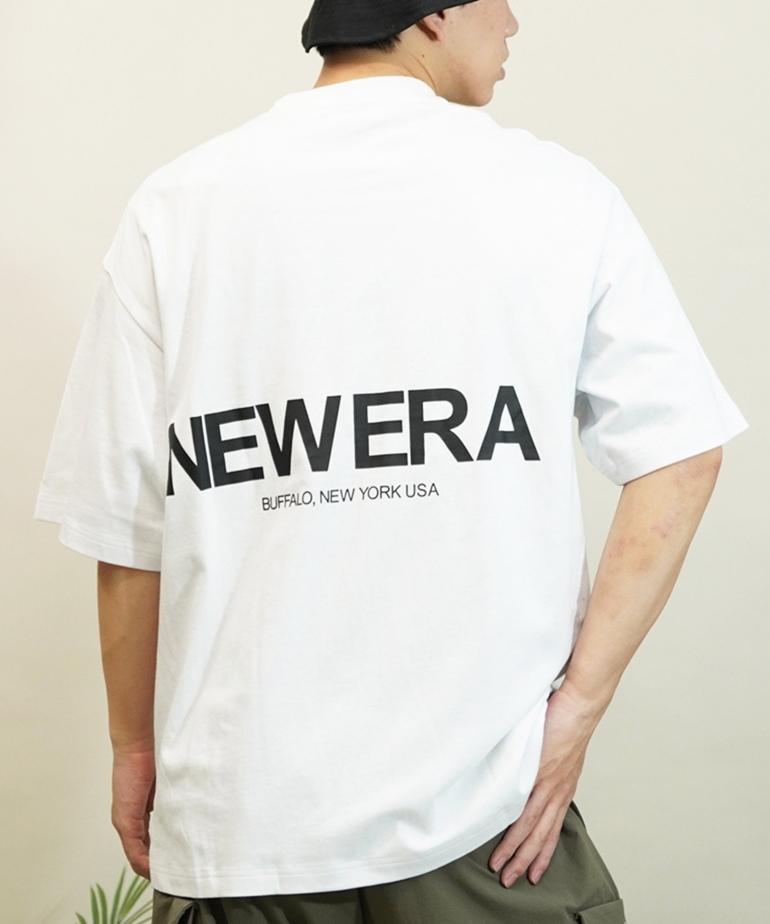 NEW ERA ニューエラ メンズ 半袖 Tシャツ バックプリント ブランドロゴ ホワイト 14121850(WHI-M)