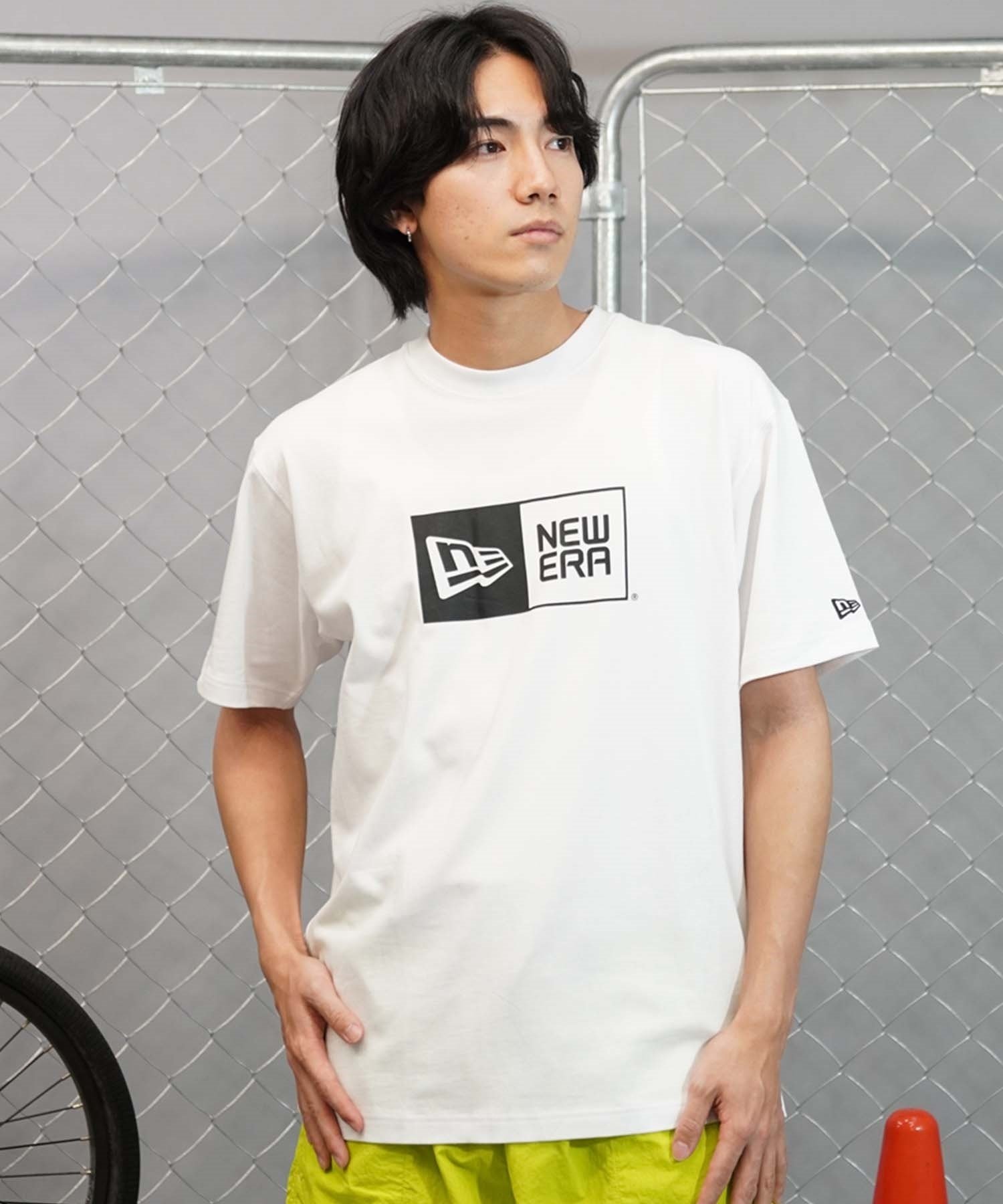 NEW ERA ニューエラ SS CT TEE BOX LOGO メンズ Tシャツ 半袖 ボックスロゴ 定番ロゴ 14121907(WHI-M)