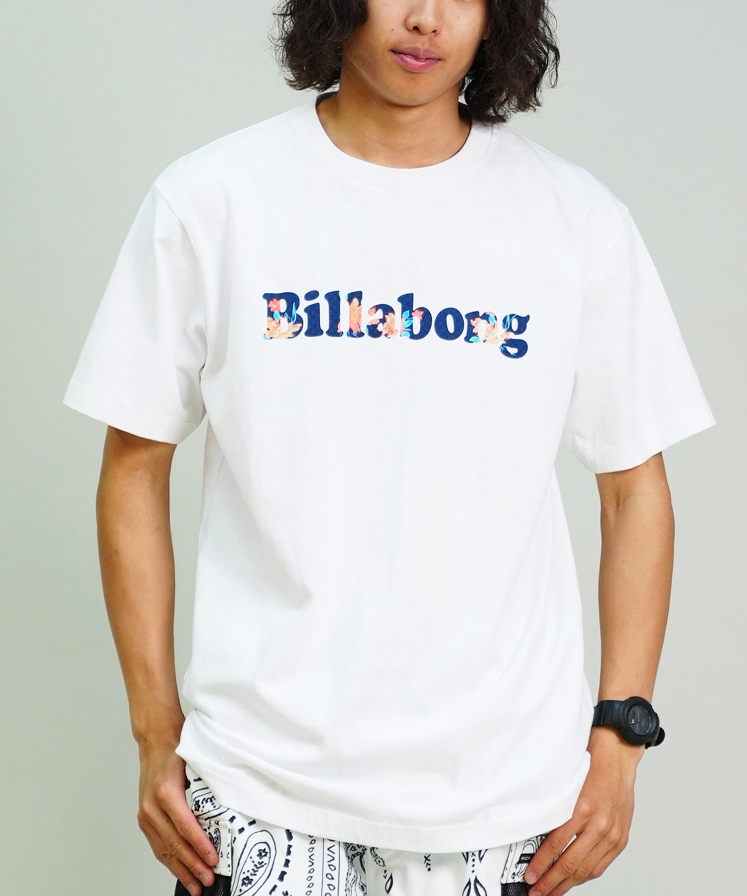 BILLABONG ビラボン 半袖 Tシャツ メンズ レギュラーフィット ブランドロゴ BUBBLES BE01A-200(WHT-S)